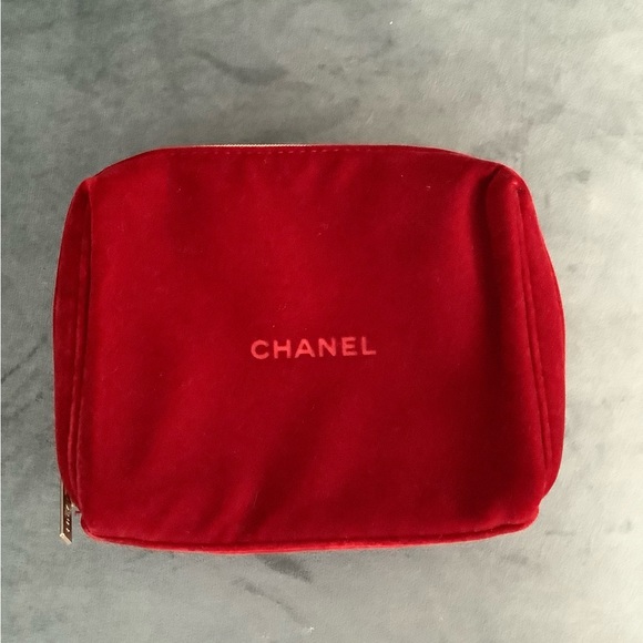 CHANEL Other - Chanel Velvet Makeup Pouch Authentic